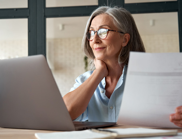 A Woman at a Computer